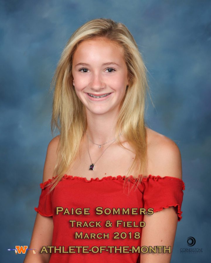 Paige Sommers chosen as March Girls Athlete of the Month