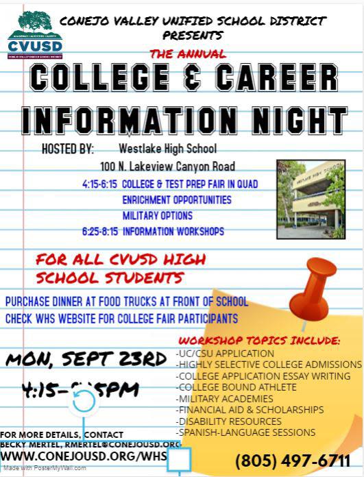 College and Career Night flyer