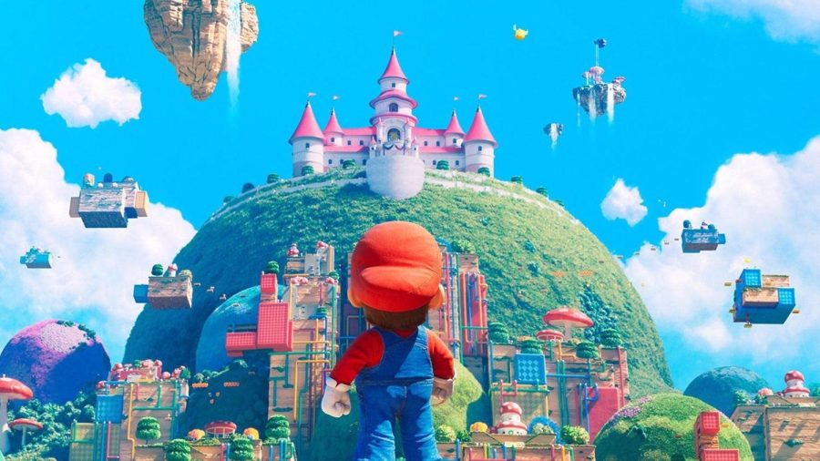 A NEW WORLD: Mario gazes into the Mushroom Kingdom after he is transported into a new world through a portal underground. The Mushroom Kingdom, home of Peach and Toad, provides safety and comfort as Mario fights to defeat Bowser.
