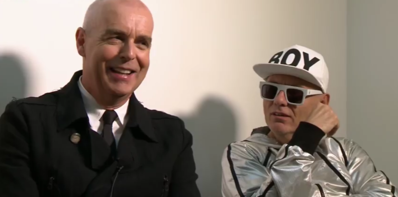  The Pet Shop Boys in a photo taken during an interview from 2013, with duo members Neil Tennant (left) and Chris Lowe (right).
