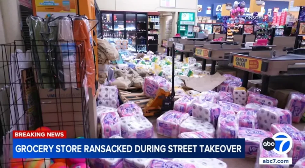 Police Investigate Superior Grocers Ransacking in South Los Angeles During Early Sunday Street Takeover That Left Employees Barricaded Upstairs and One Person in Custody